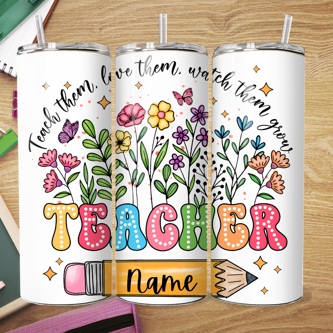 Teacher Floral Tumbler