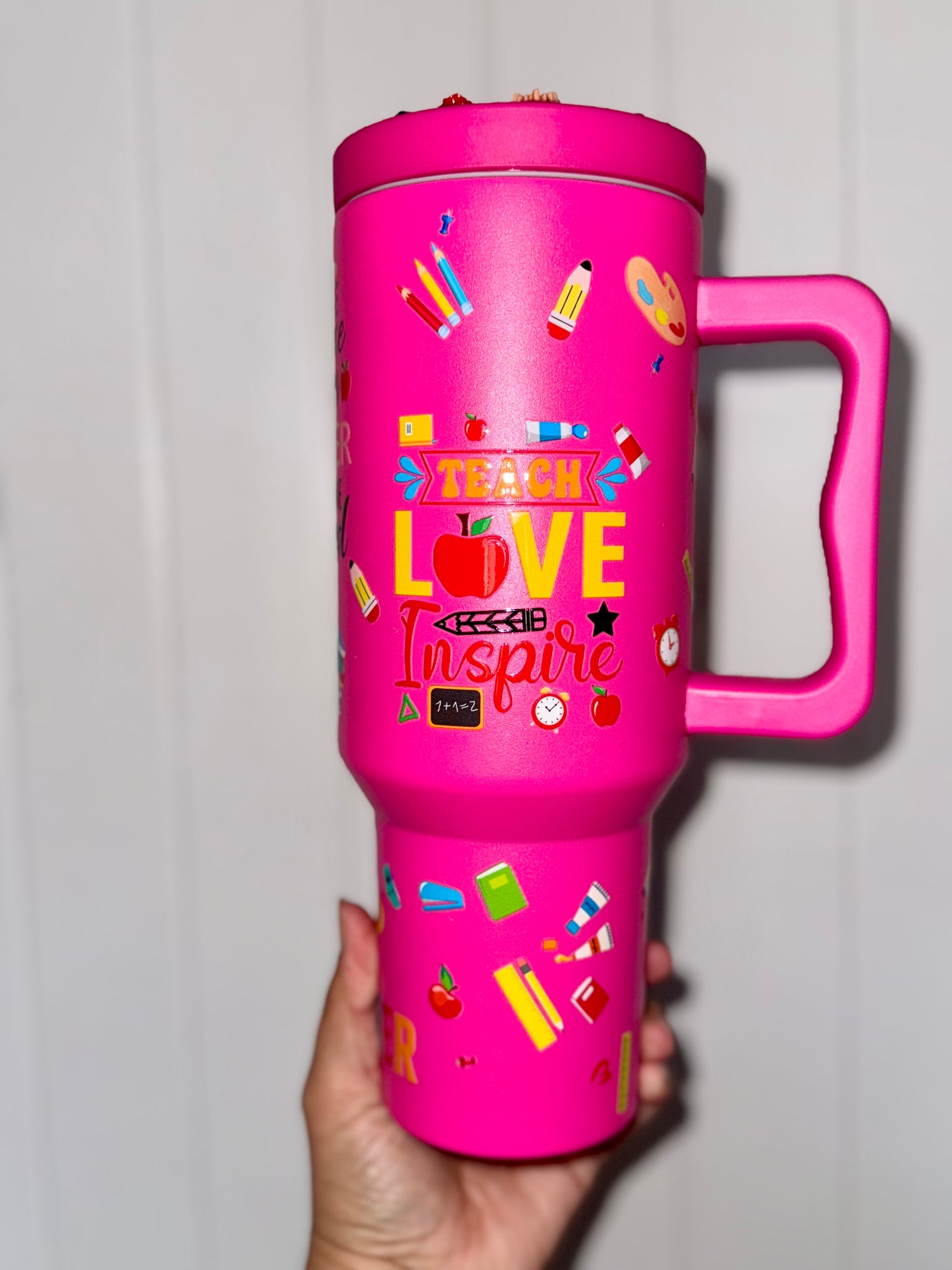 Teacher 40oz Tumbler with Charm Lid