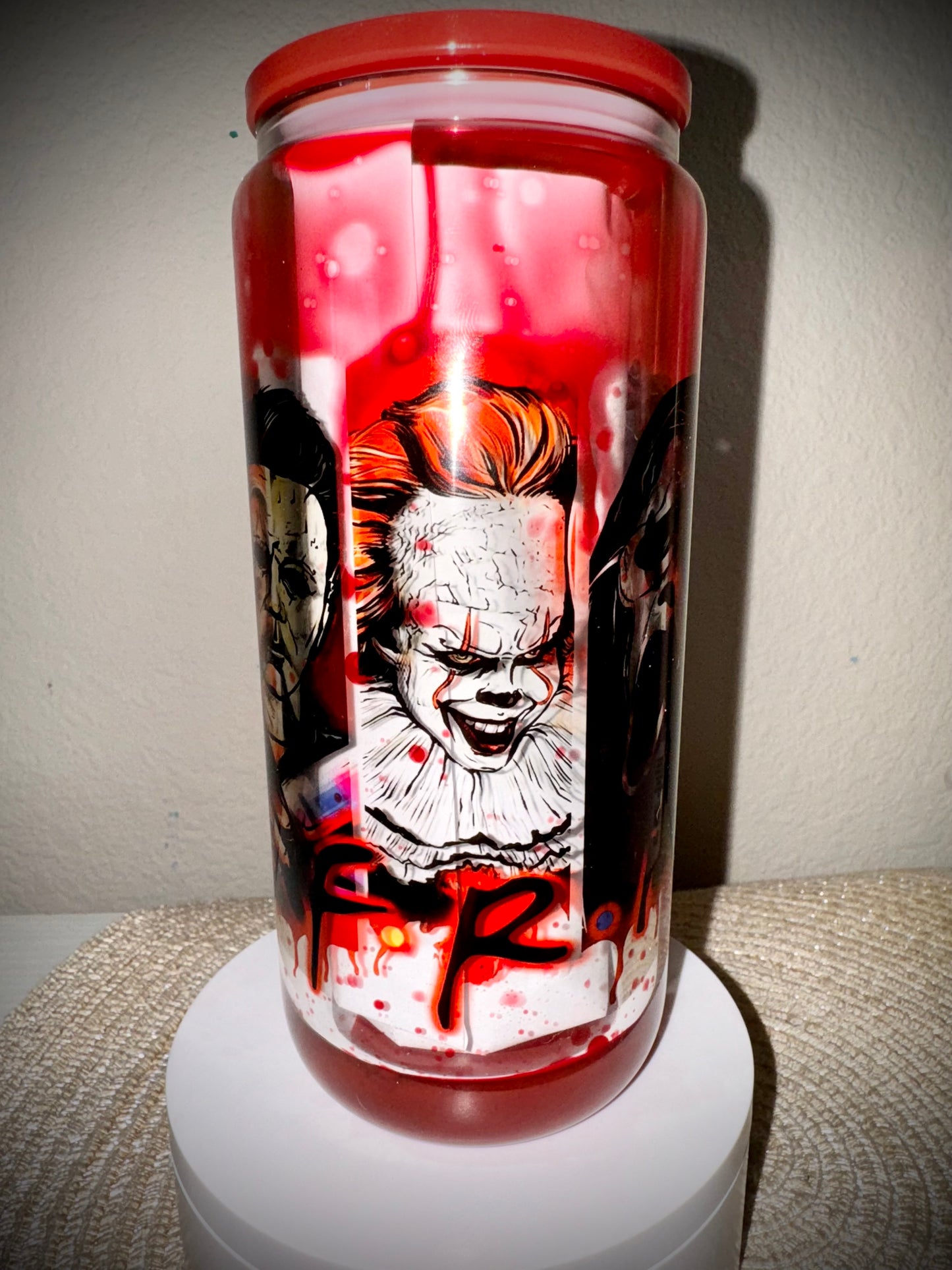 Horror Friends Sublimation Cup- Blood Drip or Standard Glass