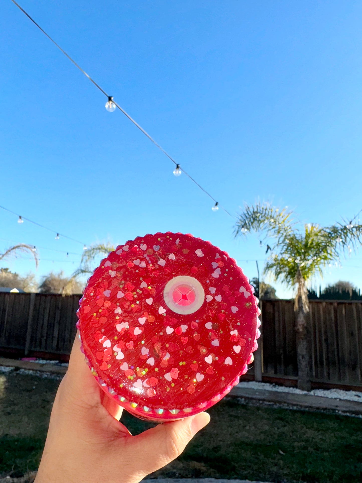 Strawberry Hearts - 16oz Glass Can