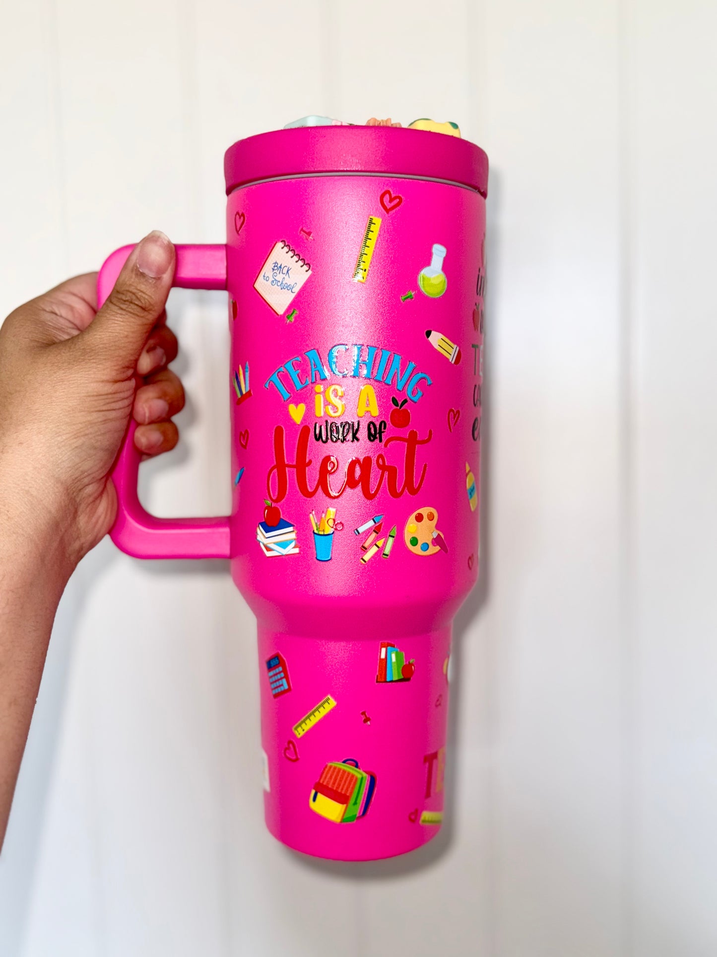 Teacher 40oz Tumbler with Charm Lid