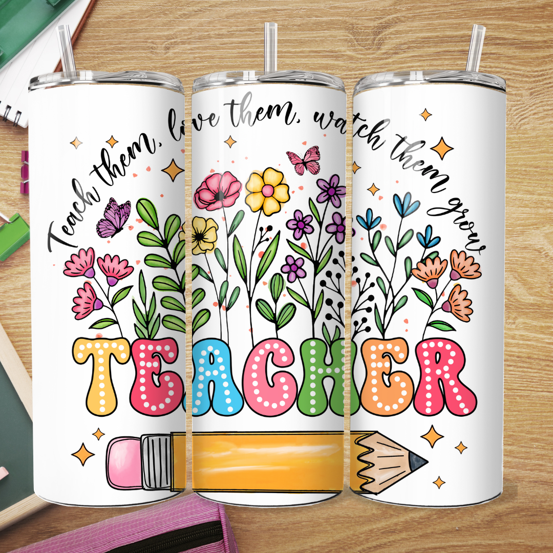 Teacher Floral Tumbler