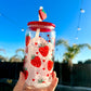 Strawberry Hearts - 16oz Glass Can