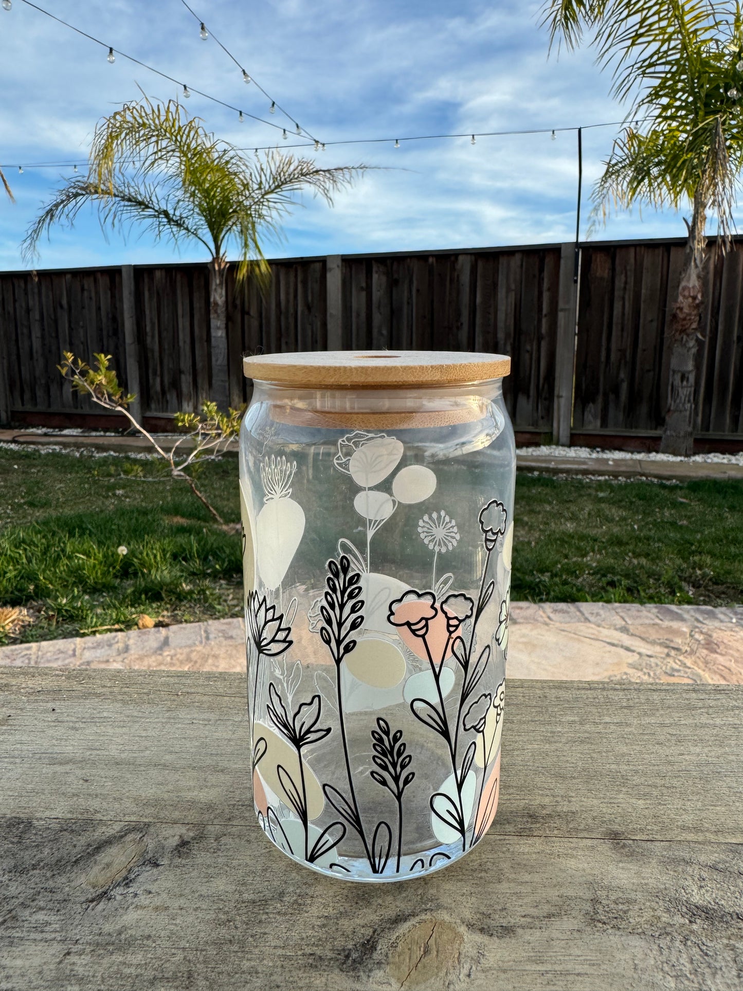 Flowers in Bloom  Boba Glass Cup