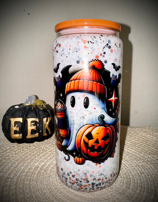 Halloween Ghostie 16oz Glass Snow Globe - Sublimation Print