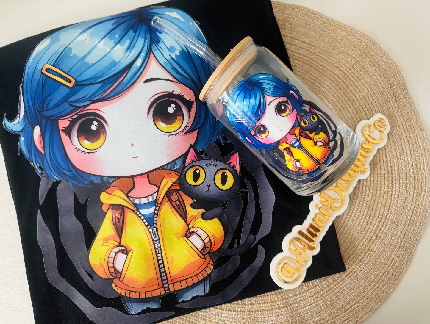 Coraline Bundle - Shirt and Glass Cup