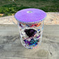 Butterfly Glass Mug 17oz with Bling Glitter Lid