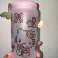 Kitty and Pink Bows Glass Libbey