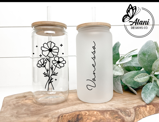 Birth Month Flowers - Black