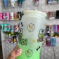 Keroppi Frosted Green Glass