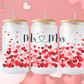 Personalized Hearts - 16oz Glass Can