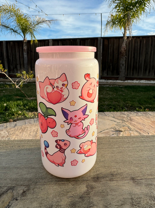 Pink Pokè Friends Glass Can