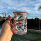 Butterfly Glass Mug 17oz with Bling Glitter Lid