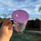 Butterfly Glass Mug 17oz with Bling Glitter Lid