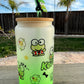 Keroppi Frosted Green Glass