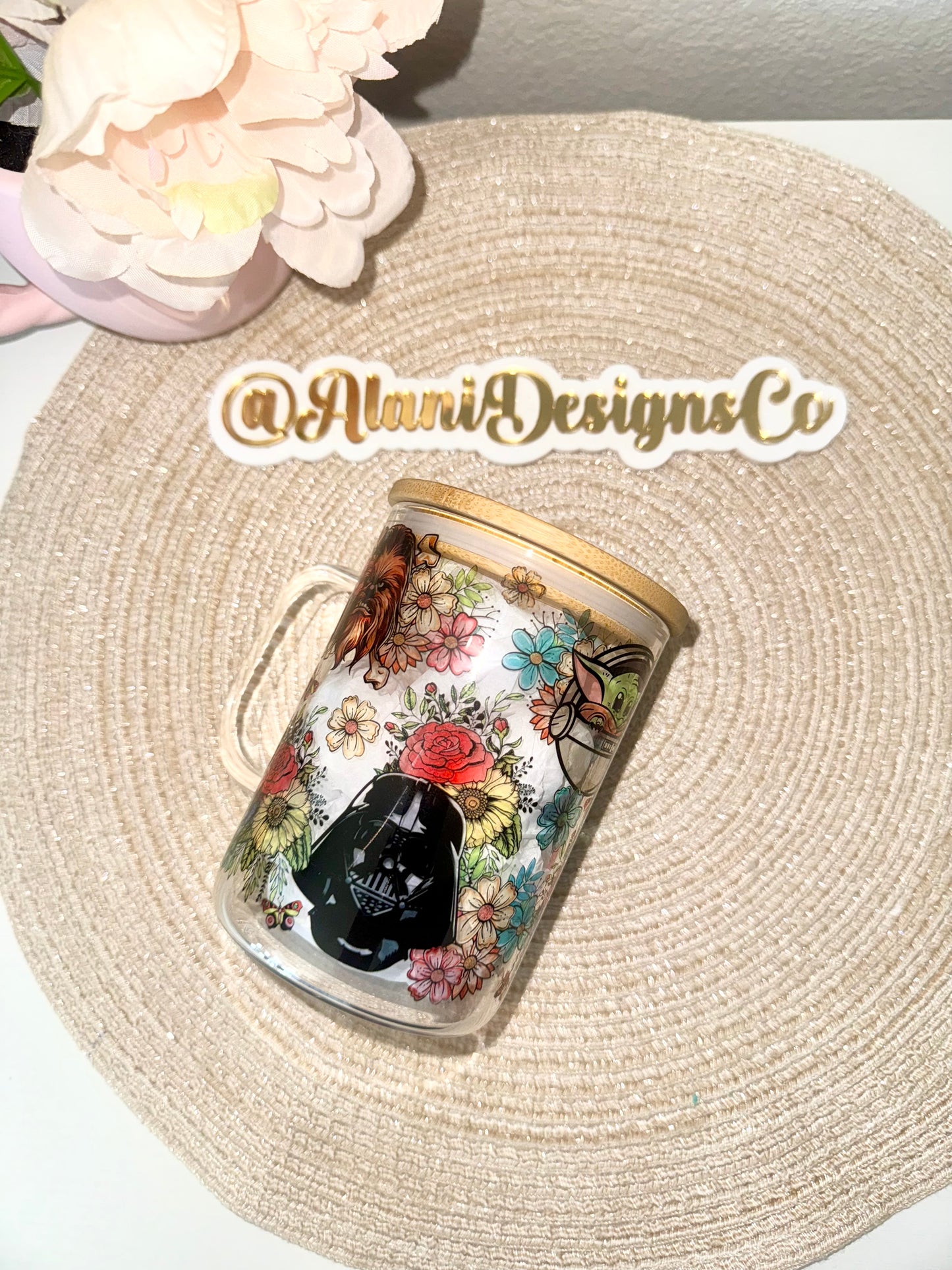 SW Floral Glass Mug