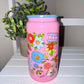 Floral Solid Pink Glass