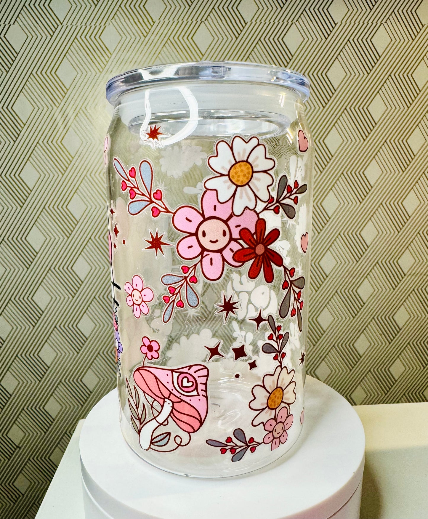 H Kitty Floral Acrylic Cup