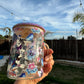 Butterfly Glass Mug 17oz with Bling Glitter Lid