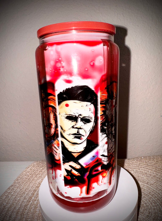 Horror Friends Sublimation Cup- Blood Drip or Standard Glass