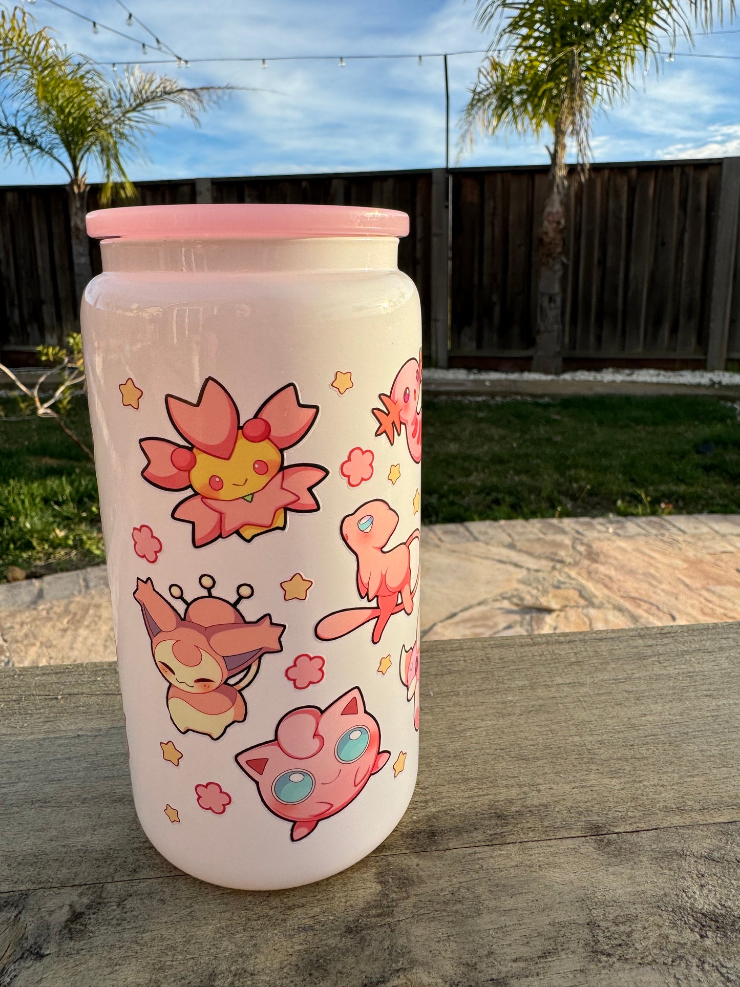 Pink Pokè Friends Glass Can