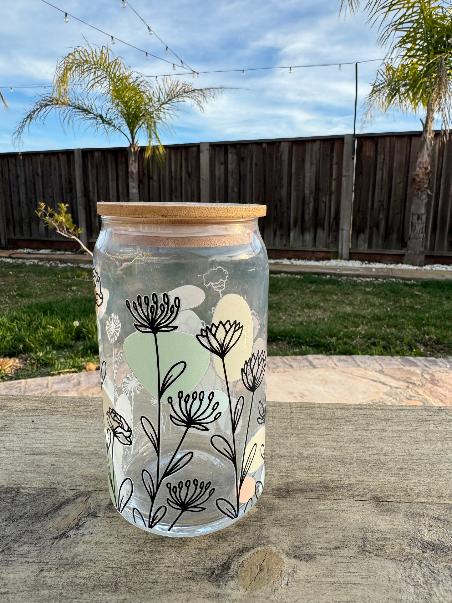 Flowers in Bloom  Boba Glass Cup