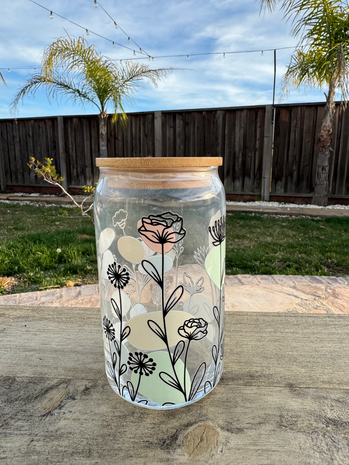 Flowers in Bloom  Boba Glass Cup