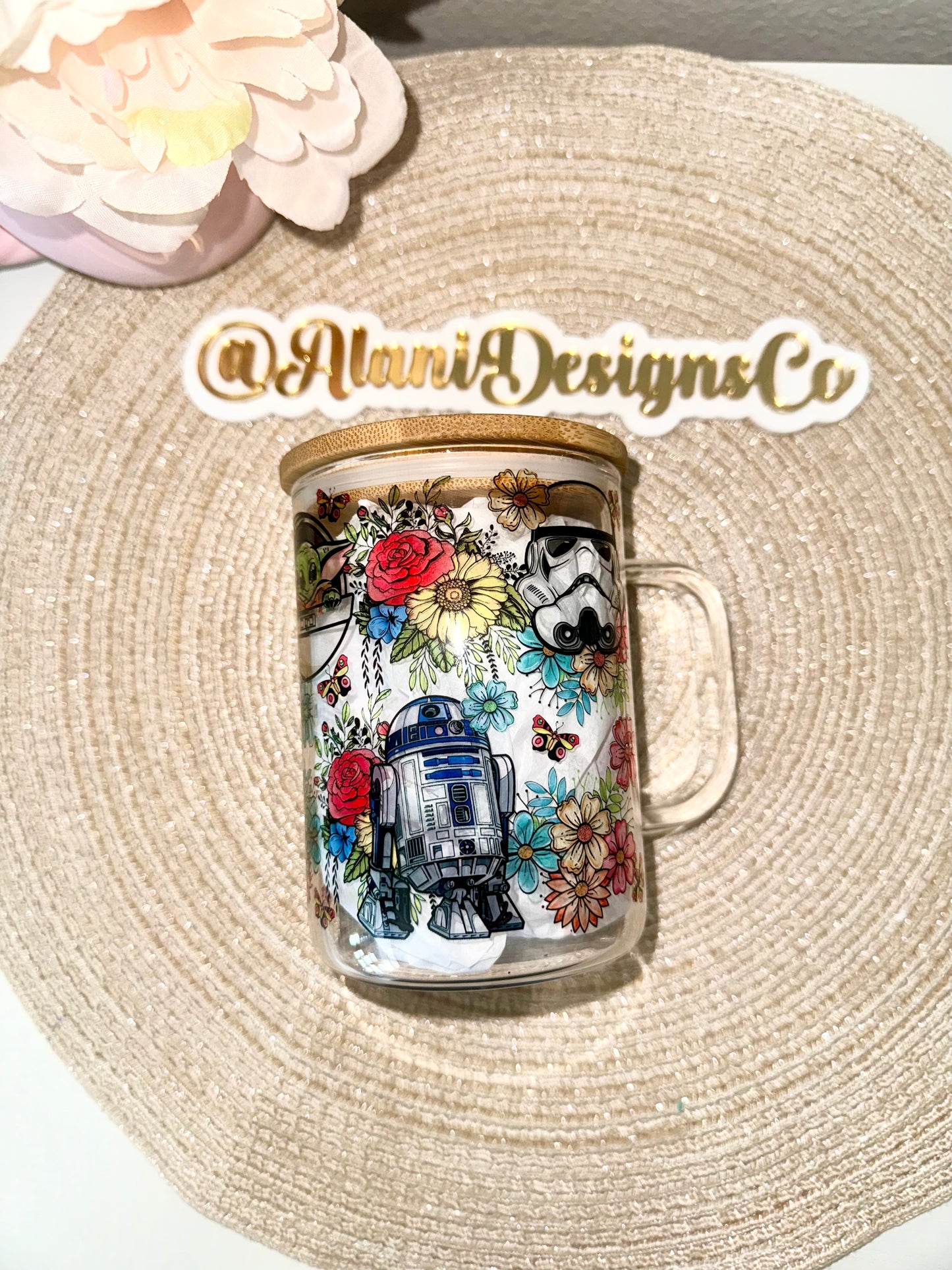 SW Floral Glass Mug