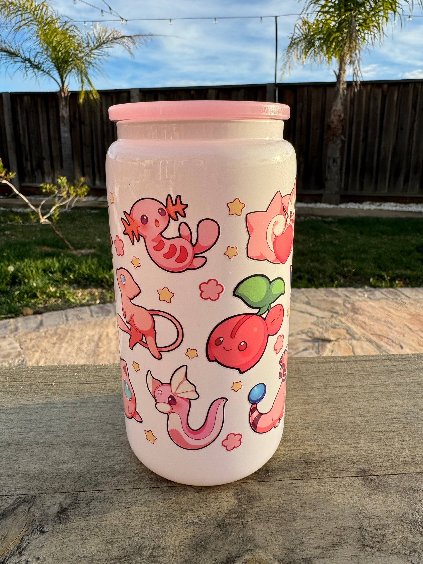 Pink Pokè Friends Glass Can