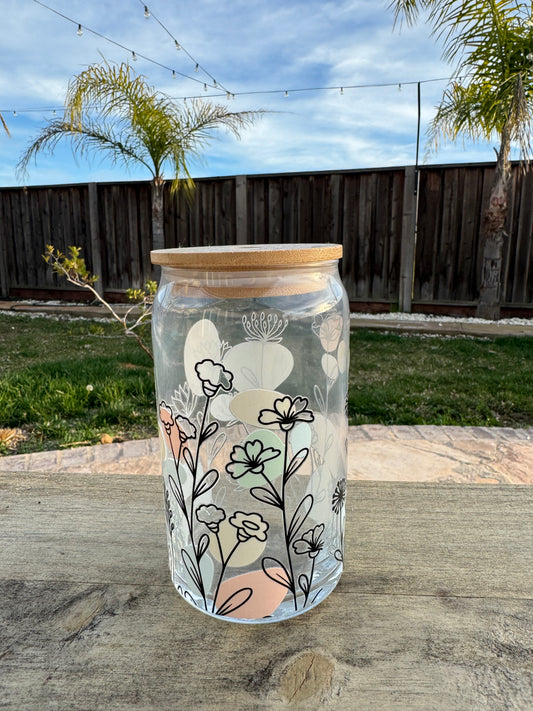 Flowers in Bloom  Boba Glass Cup