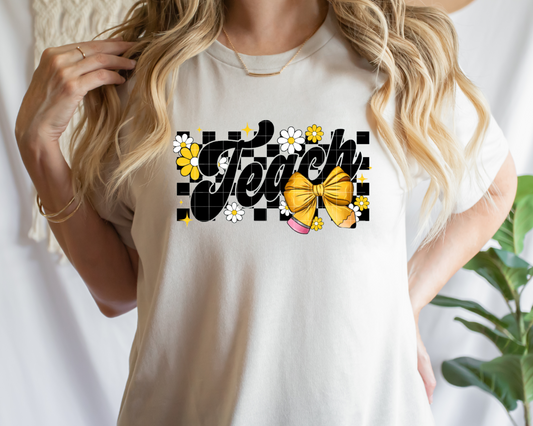 Teach Pencil Bow Tee
