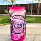 Mosaic Kitty and Friends Color Glass Can