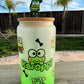 Keroppi Frosted Green Glass