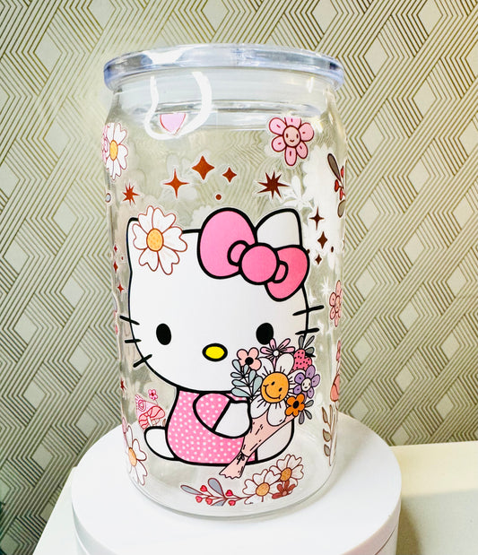 H Kitty Floral Acrylic Cup