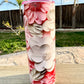 Pink and White Floral Tumbler - Color Lid Included