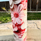 Pink and White Floral Tumbler - Color Lid Included