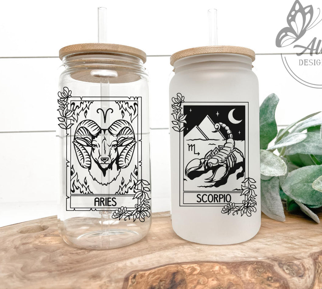 Zodiac Sign Glass Cups