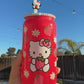 Kitty and Strawberry Red Glass Cup